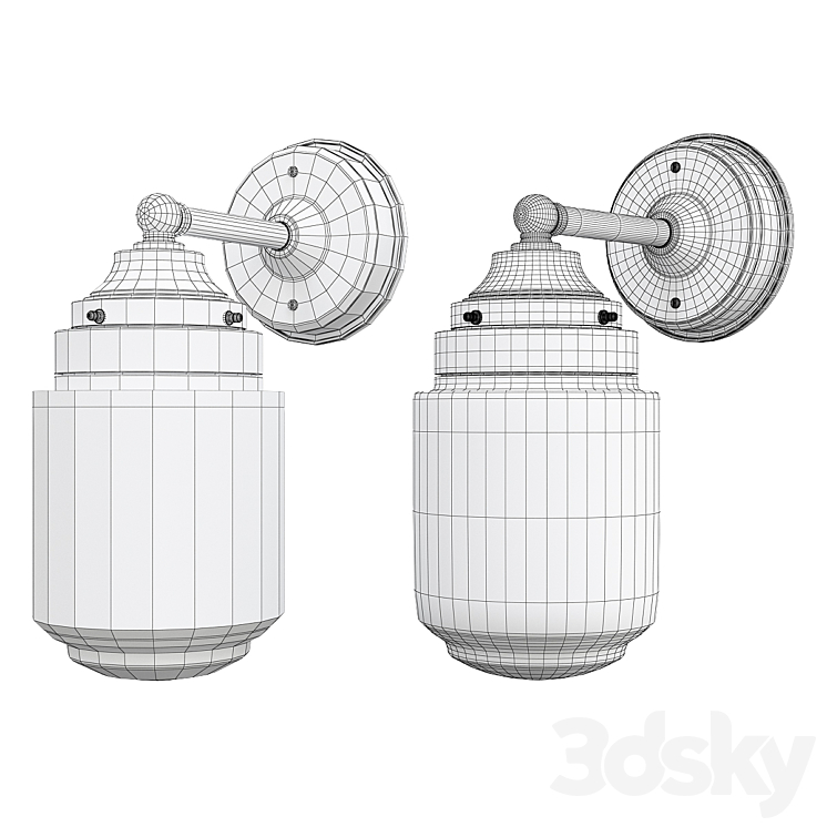 Reed outdoor sconce jar shade 3DS Max Model - thumbnail 2