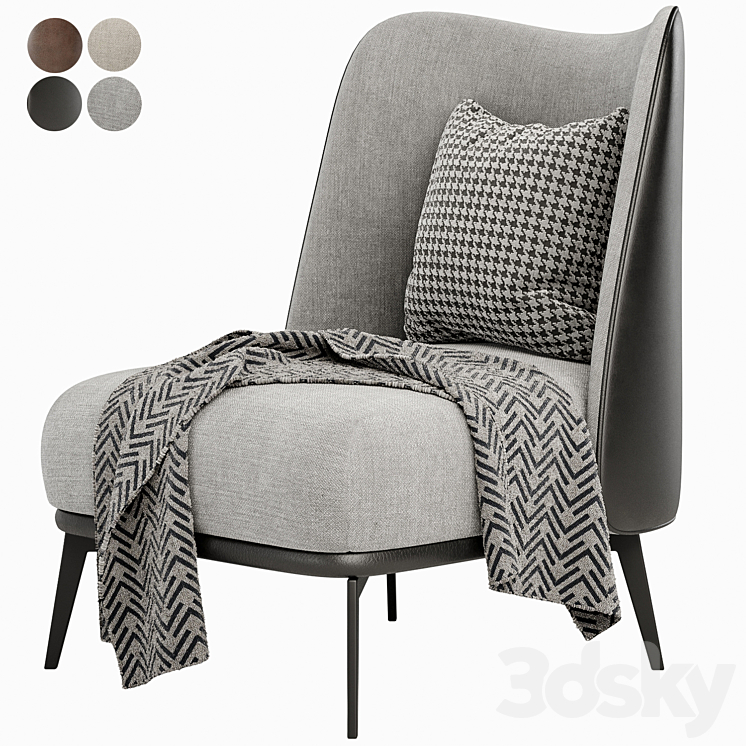 DEBBIE armchair by HC28 3DS Max Model - thumbnail 2