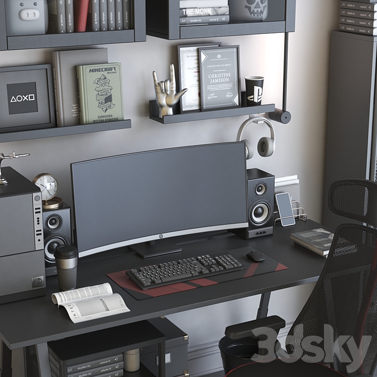 Workplace 3DS Max Model - thumbnail 2