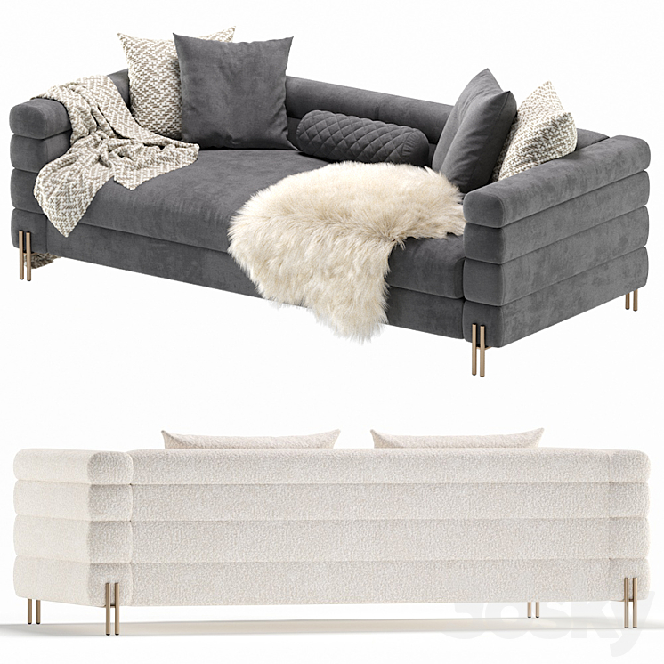 Sofa York by Eichholtz 2 set 3D Model Free