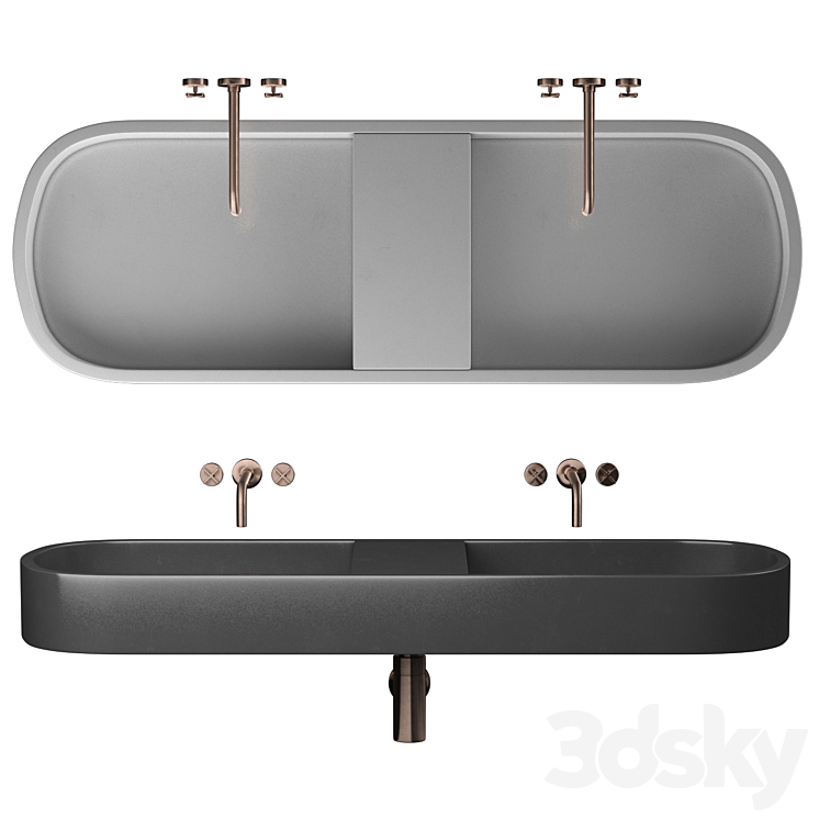 Sink Kast Aura Double Basin 3DS Max - thumbnail 1