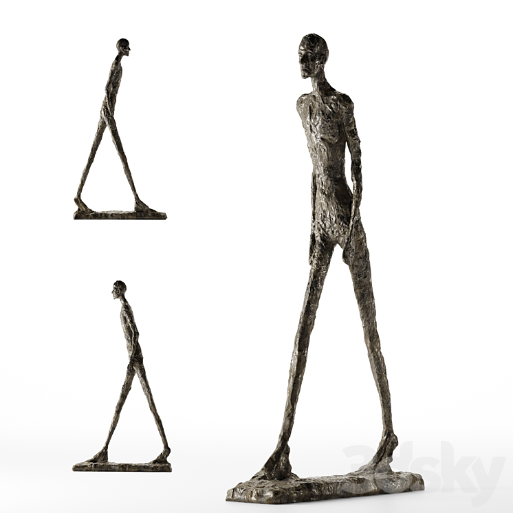 Alberto Giacometti WALKING MAN I 3DS Max Model - thumbnail 1