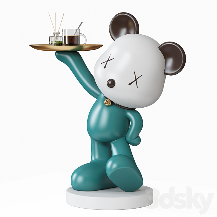Bear sculpture tray 3DS Max - thumbnail 2