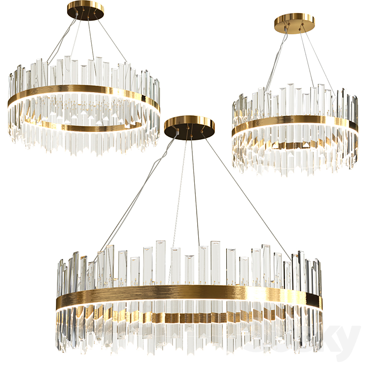 Modern Luxury Crystal Chandelier 3DS Max Model - thumbnail 1