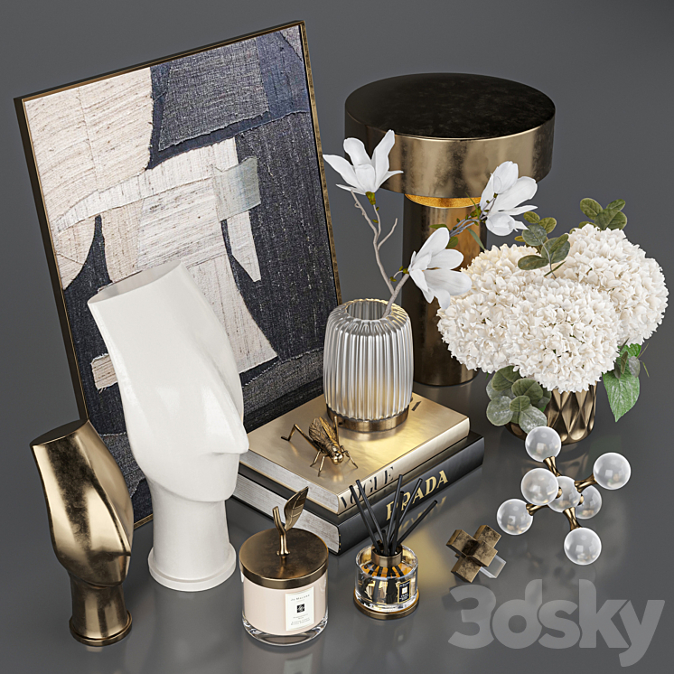 Decoration Set 38 - Console decoration 3D Model