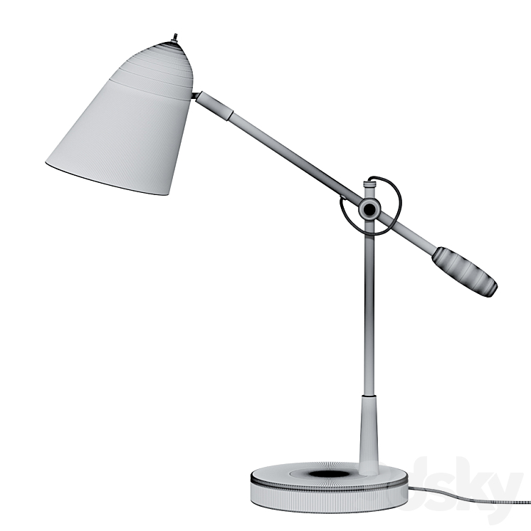 Work lamp Morgan black metal table lamp with USB port 3DS Max Model - thumbnail 2