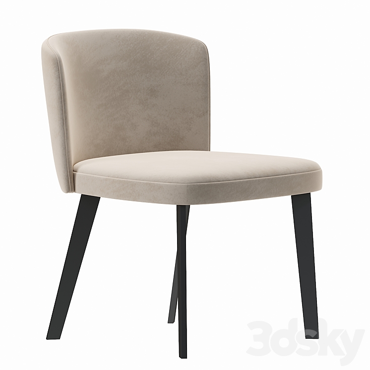 Potocco Lena dining chair 3DS Max Model - thumbnail 1