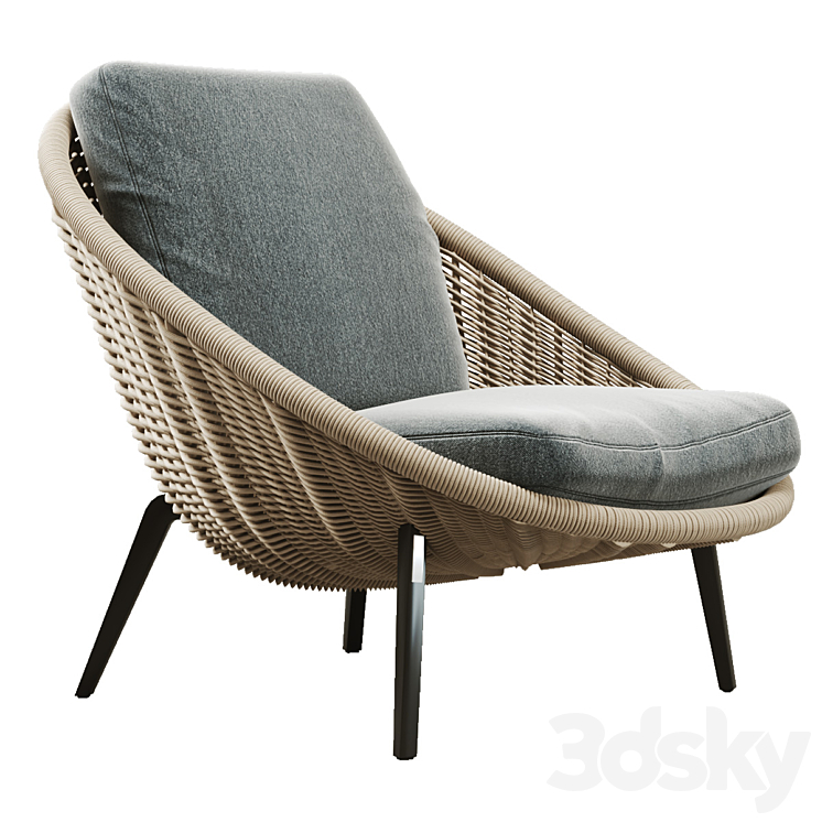 Minotti Lido Cord Outdoor Armchair 3DS Max Model - thumbnail 1