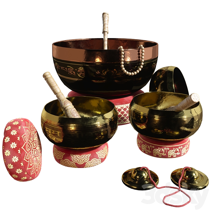 Tibetan Singing Bowls for SPA 3DS Max Model - thumbnail 2