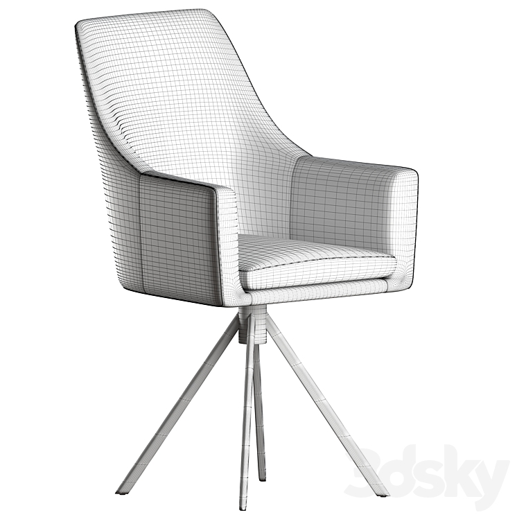 HALF ARMCHAIR MIAMI ON METAL SUPPORT 3DS Max Model - thumbnail 2