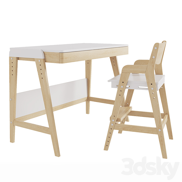 Growing table and chair for Woody baby 3DS Max - thumbnail 1