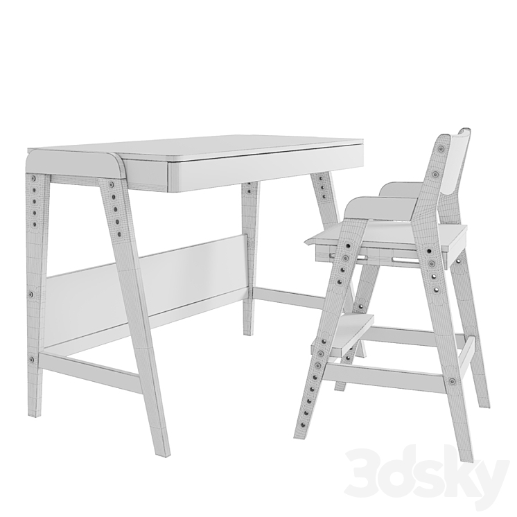 Growing table and chair for Woody baby 3DS Max - thumbnail 2