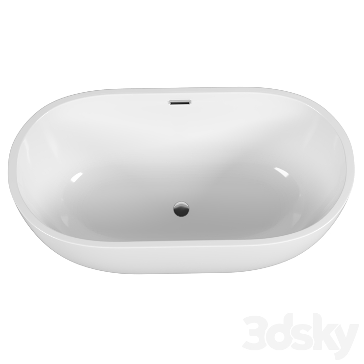 Acrylic bathtub AM-218-1500-750 3DS Max - thumbnail 2