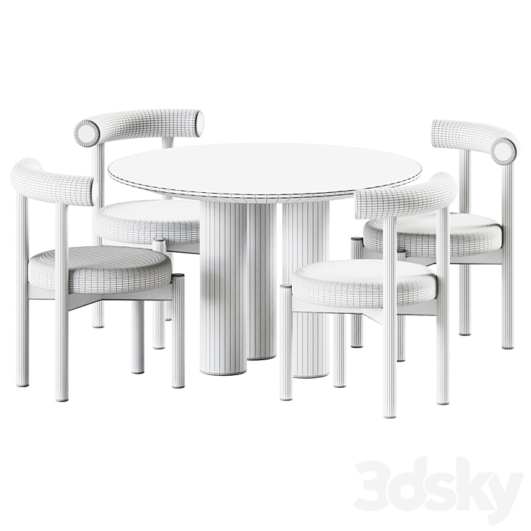 Dining Set Dame Chair and Mojave Table by Lulu and Georgia 3DS Max - thumbnail 2