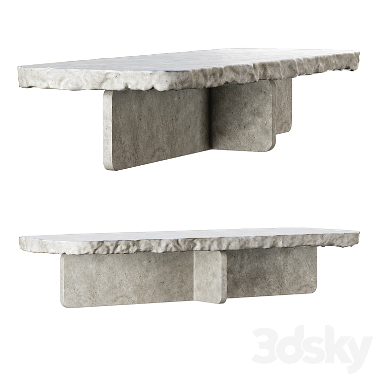 Richard concrete long table by Bpoint design \/ Concrete dining table 3D Model Free