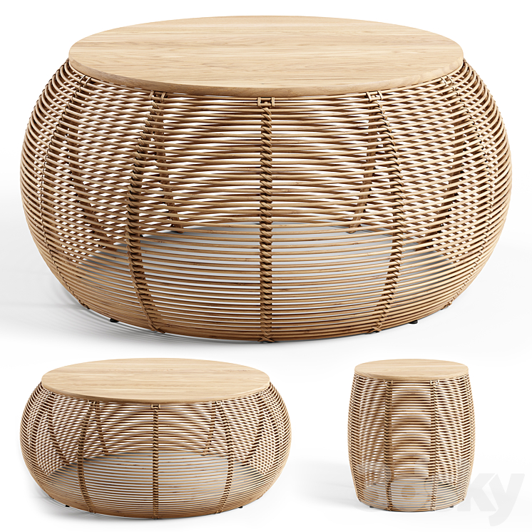 Vincent Sheppard – Ivo side table – natural 3DS Max - thumbnail 1