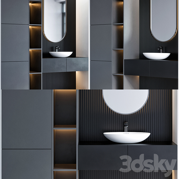bathroom furniture 60 3DS Max Model - thumbnail 2