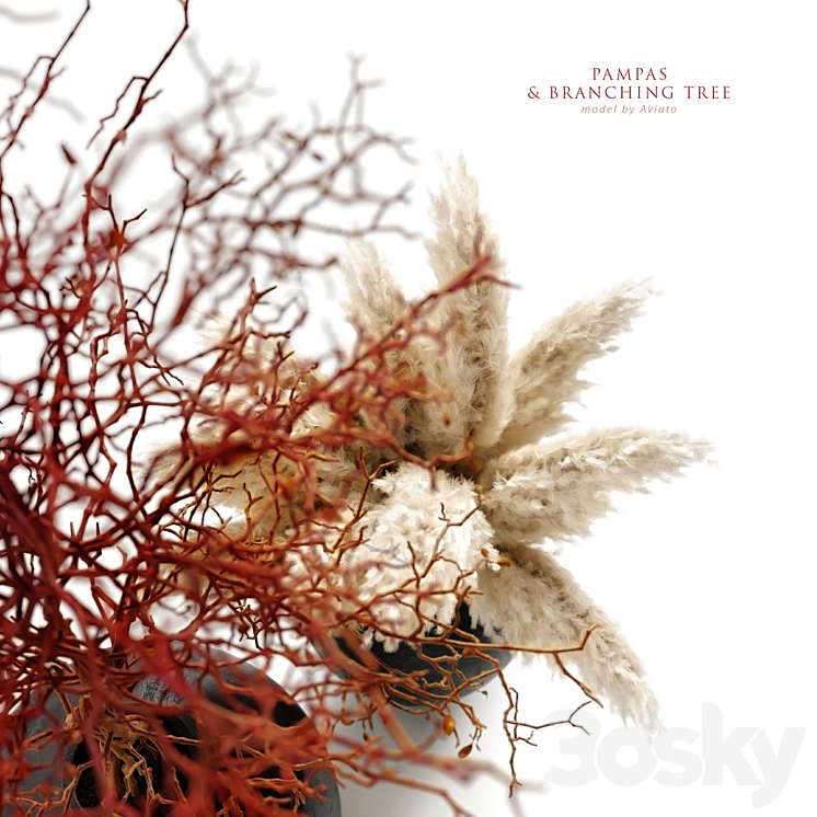 Pampas & branching tree 3D Model Free