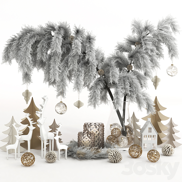 Decorative set 28 – Christmas Decoration 3DS Max - thumbnail 1