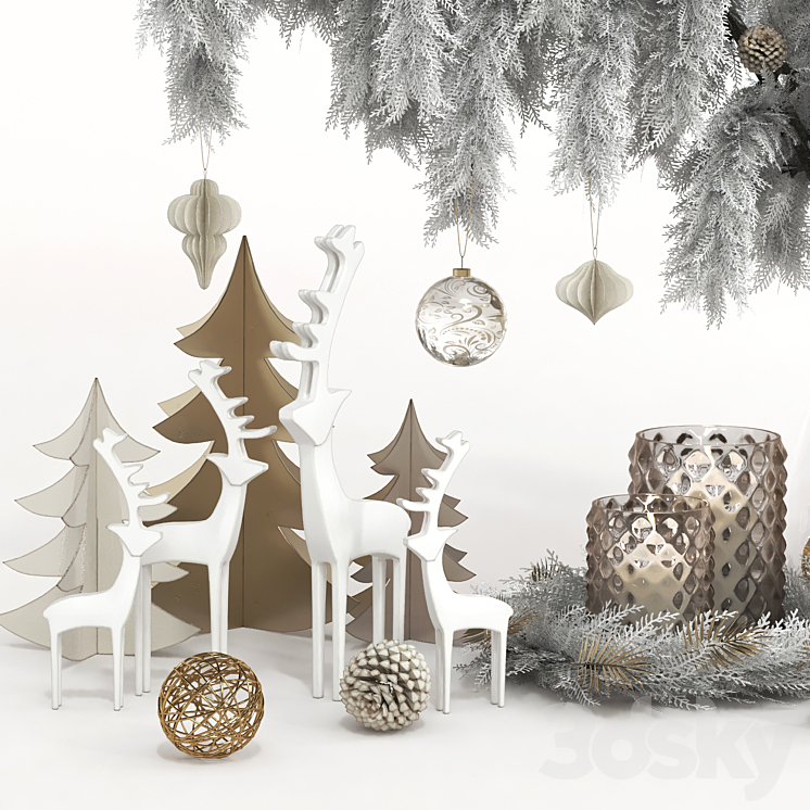 Decorative set 28 – Christmas Decoration 3DS Max - thumbnail 2