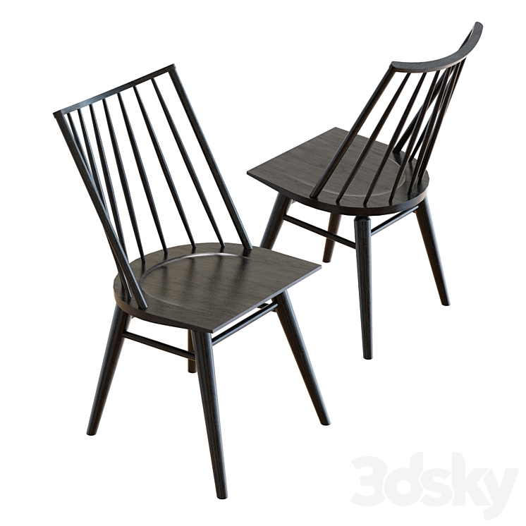 Crate & Barrel Paton Dining Chair 3DS Max Model - thumbnail 2