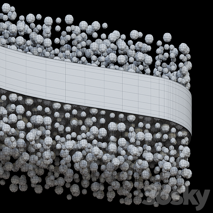 Suspended Chandelier Lusine by Lampatron 120cm 3D Model Free