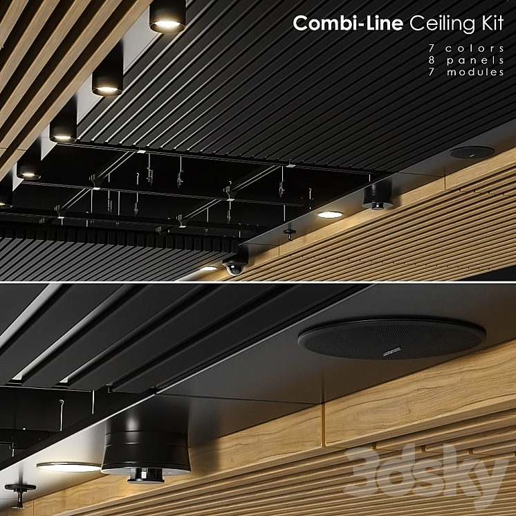 Combi-Line ceiling Kit 3DS Max Model - thumbnail 1