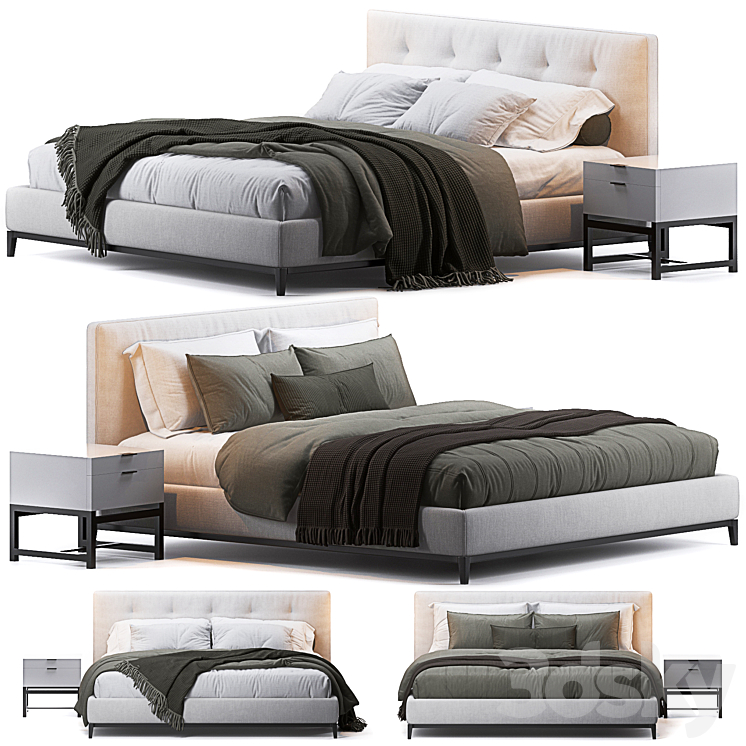 Andersen bed by Minotti 3DS Max - thumbnail 1