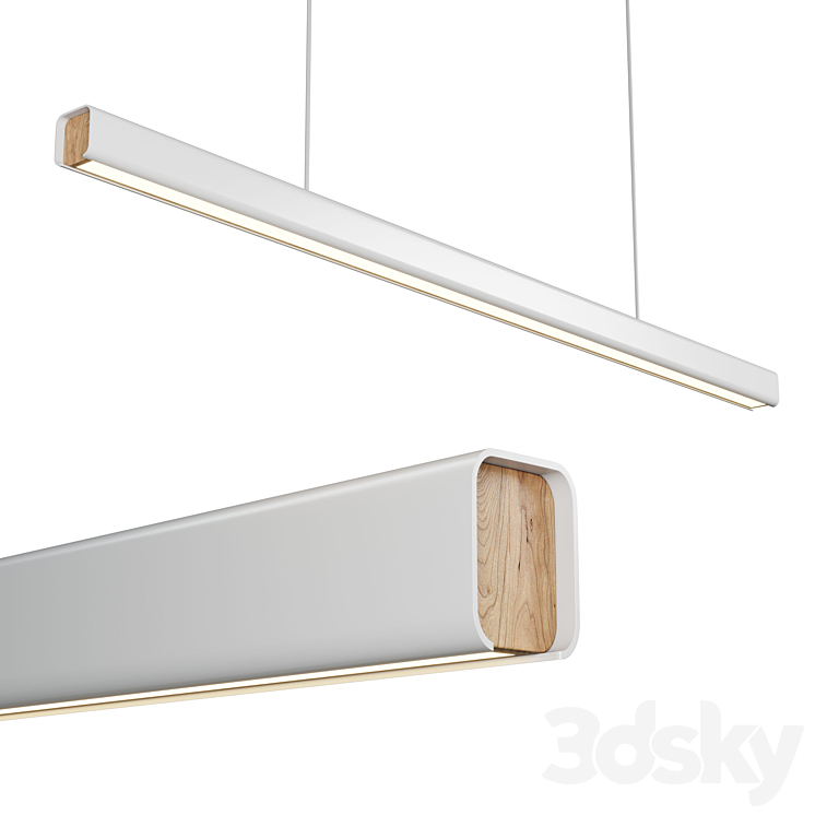 SEED DESIGN MUMU P180 BLACK & WALNUT LED PENDANT 3D Model