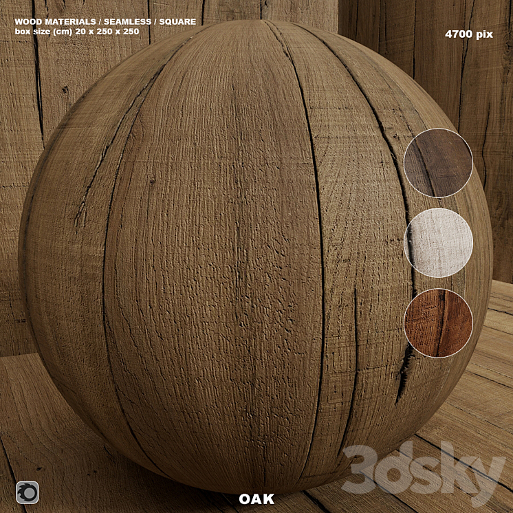 Material wood (seamless) oak – set 123 3DS Max - thumbnail 1