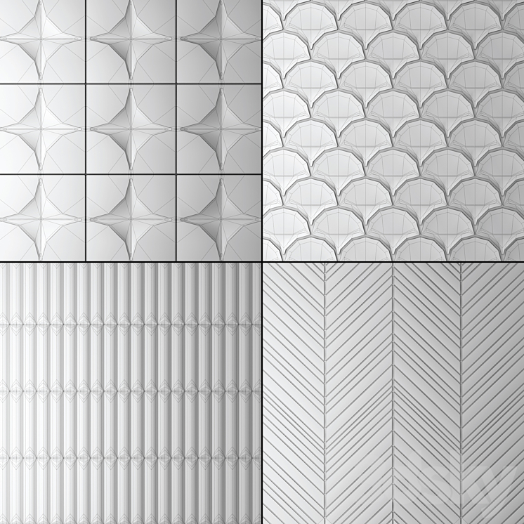 Green tile 3D Model Free