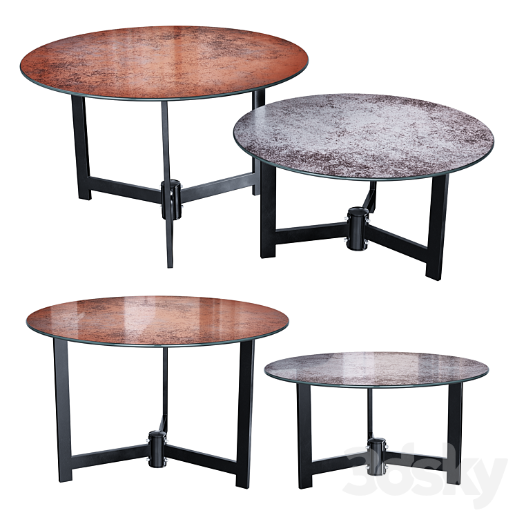 Halmar TWINS set of 2 coffee tables (gray \/ brown) 3DS Max - thumbnail 1