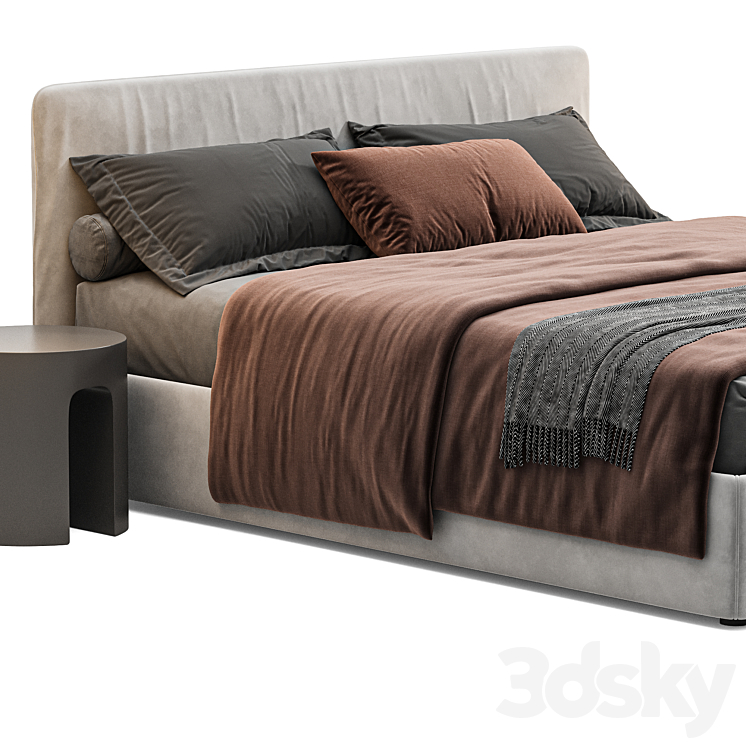 Upholstered Double Bed_bolzan Letti 3DS Max - thumbnail 2