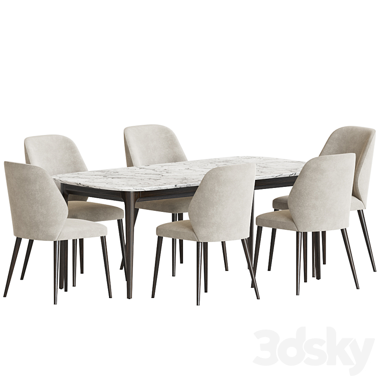 Emma Chair Play Table Dining Set 3DS Max Model - thumbnail 2
