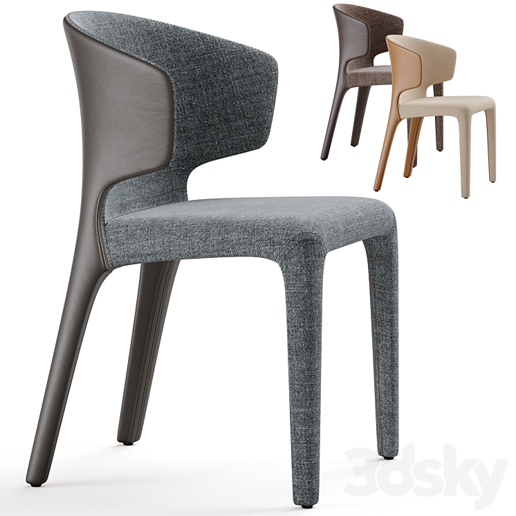 Zuster Husk Cassina Hola 367 Dining Chair 3DS Max - thumbnail 1