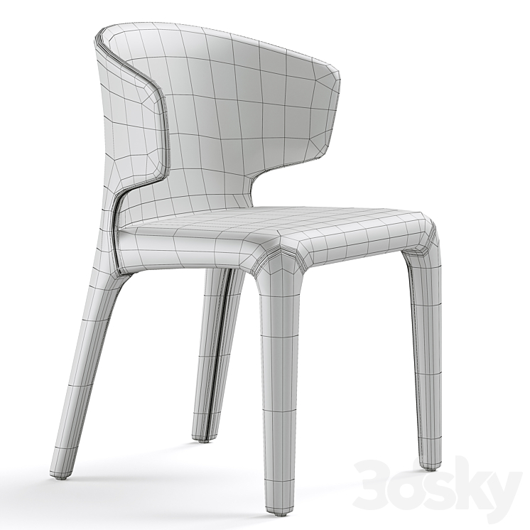 Zuster Husk Cassina Hola 367 Dining Chair 3DS Max - thumbnail 2