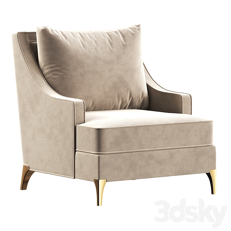 Accent armchairs Rowe 3DS Max Model - thumbnail 1