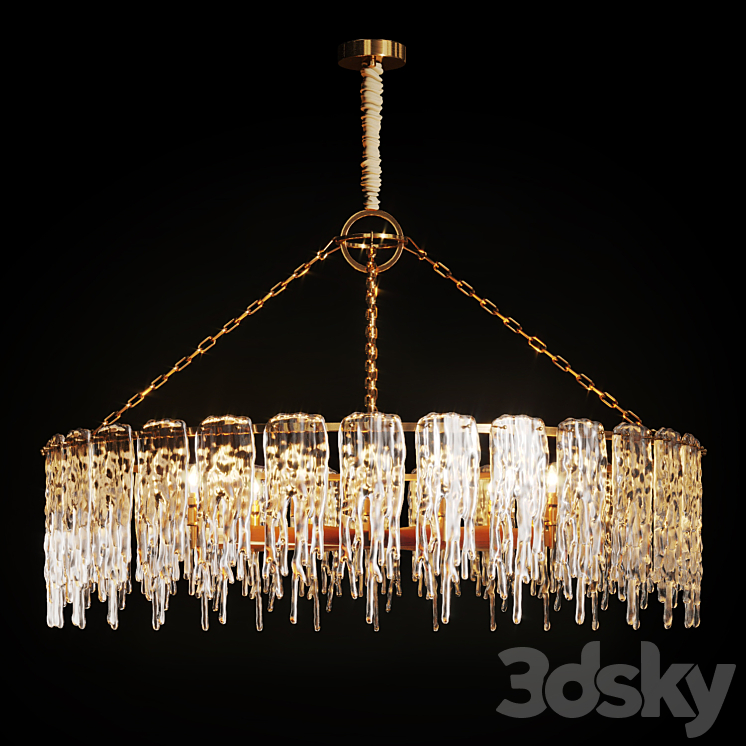 Chandelier with ice plates SPRING Ø120 3DS Max Model - thumbnail 2