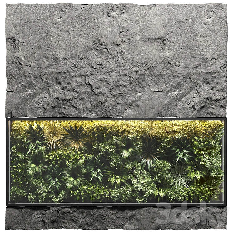 collection outdoor plant stand rock vertical garden wall glass bax vase 12 corona 3DS Max - thumbnail 2