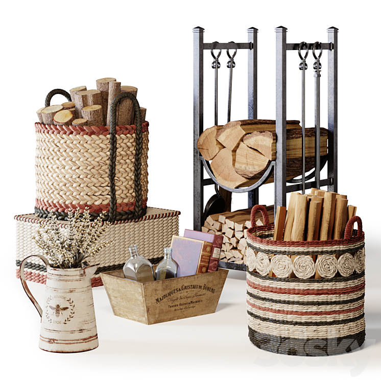 Decorative Set with Baskets 01 Free Download