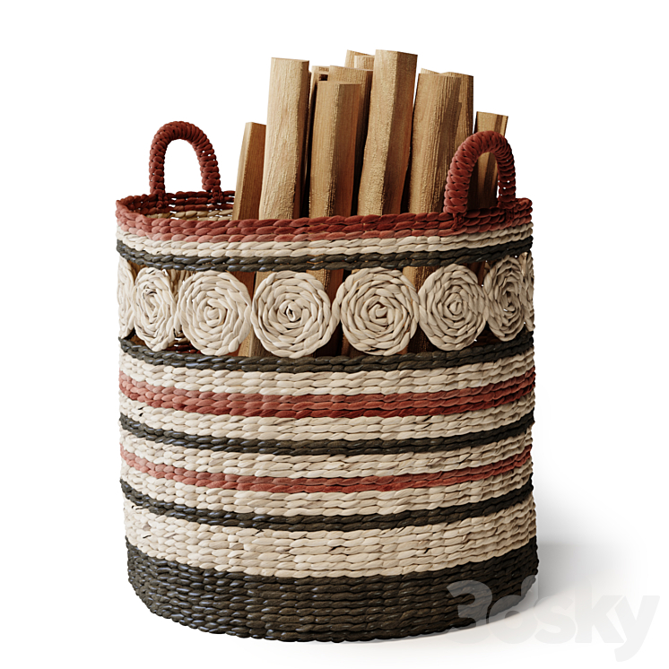 Decorative Set with Baskets 01 3D Model