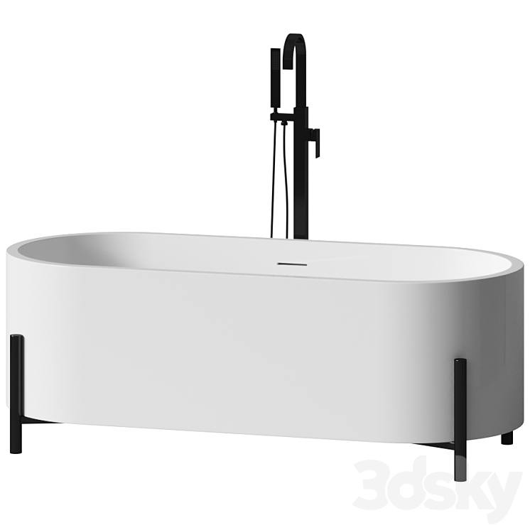 Milano Freestanding Solid Surface Bathtub by Riluxa 3DS Max - thumbnail 1