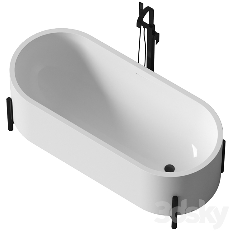 Milano Freestanding Solid Surface Bathtub by Riluxa 3DS Max - thumbnail 2