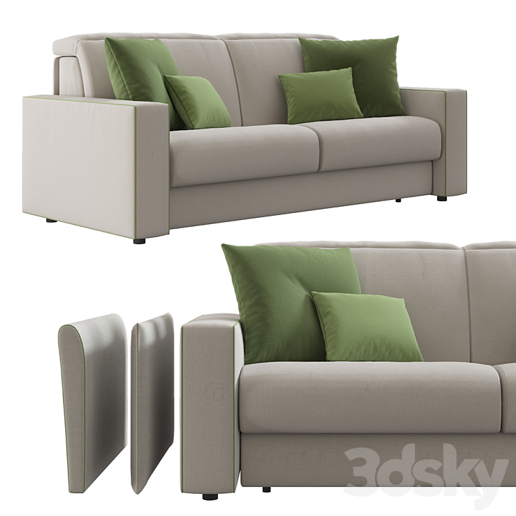 Barbados lecomfort sofa 3DS Max Model - thumbnail 1