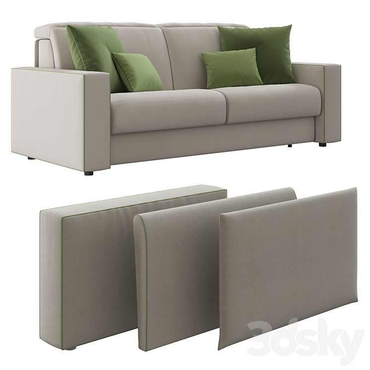 Barbados lecomfort sofa 3DS Max Model - thumbnail 2