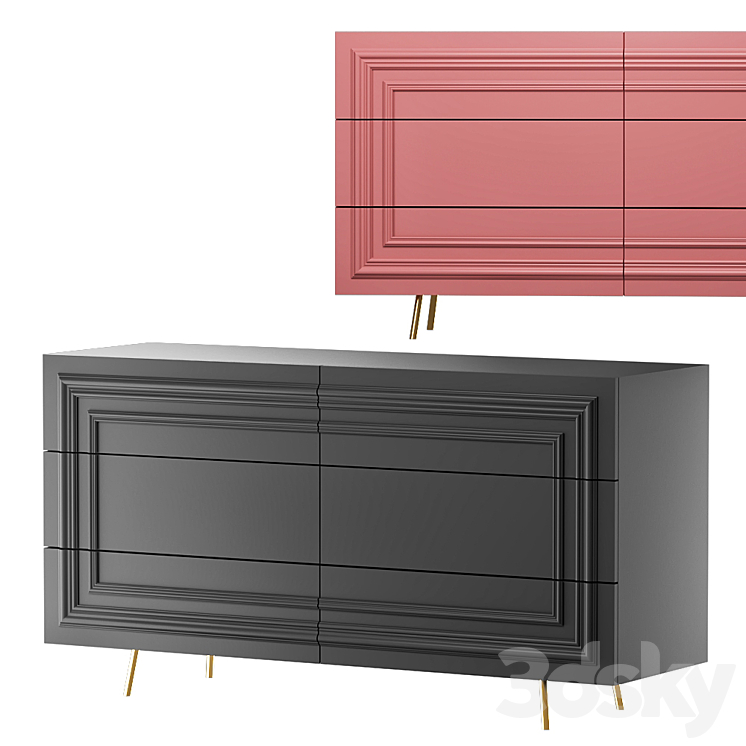 chest of drawers tissedo 3DS Max - thumbnail 1