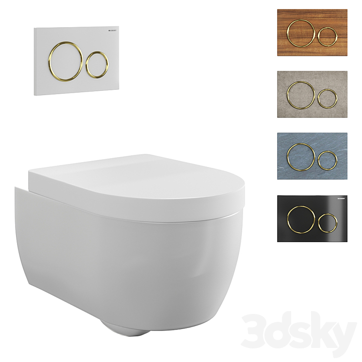 Toilet wall mounted Geberit iCon 3D Model