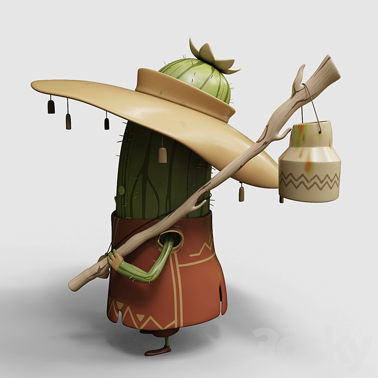 Western cactus 2 3D Model Free