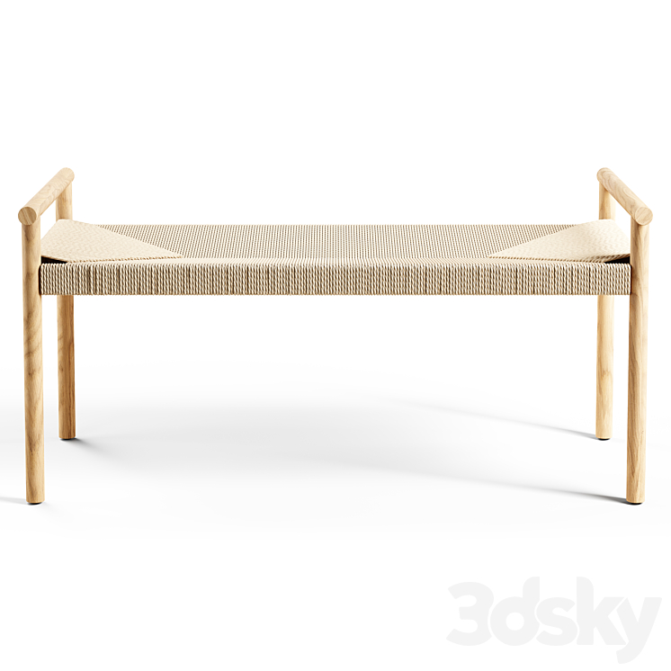 Zara Home – The braided bench – Large 3DS Max - thumbnail 2