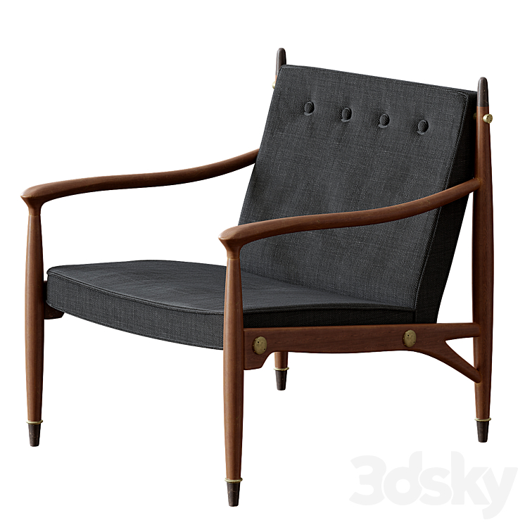 Rare Frank Kyle Lounge Chair 1950s 3DS Max Model - thumbnail 1